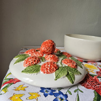 Majolica-inspired Large Lidded Bowl