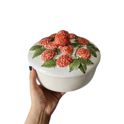 Majolica-inspired Large Lidded Bowl