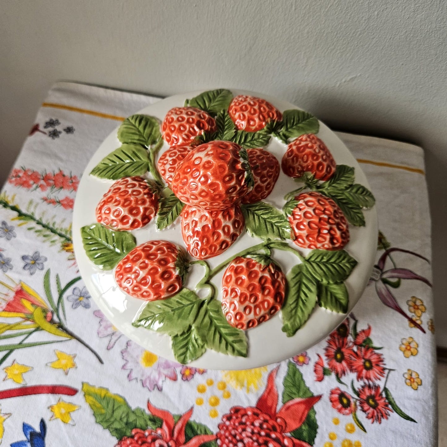 Majolica-inspired Large Lidded Bowl